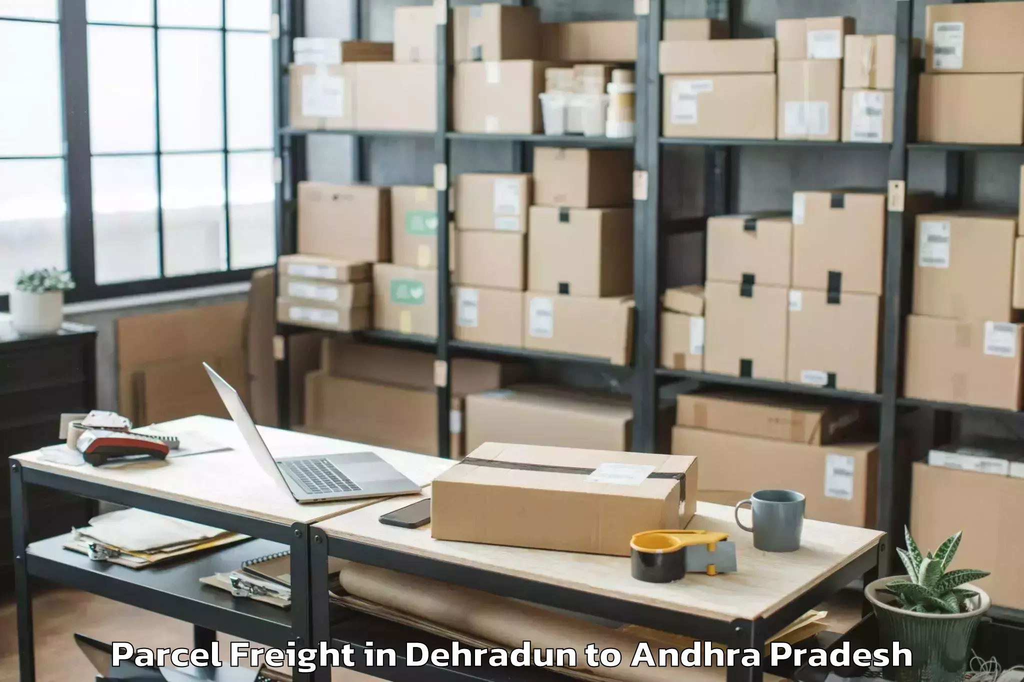 Book Dehradun to Elamanchili Parcel Freight Online